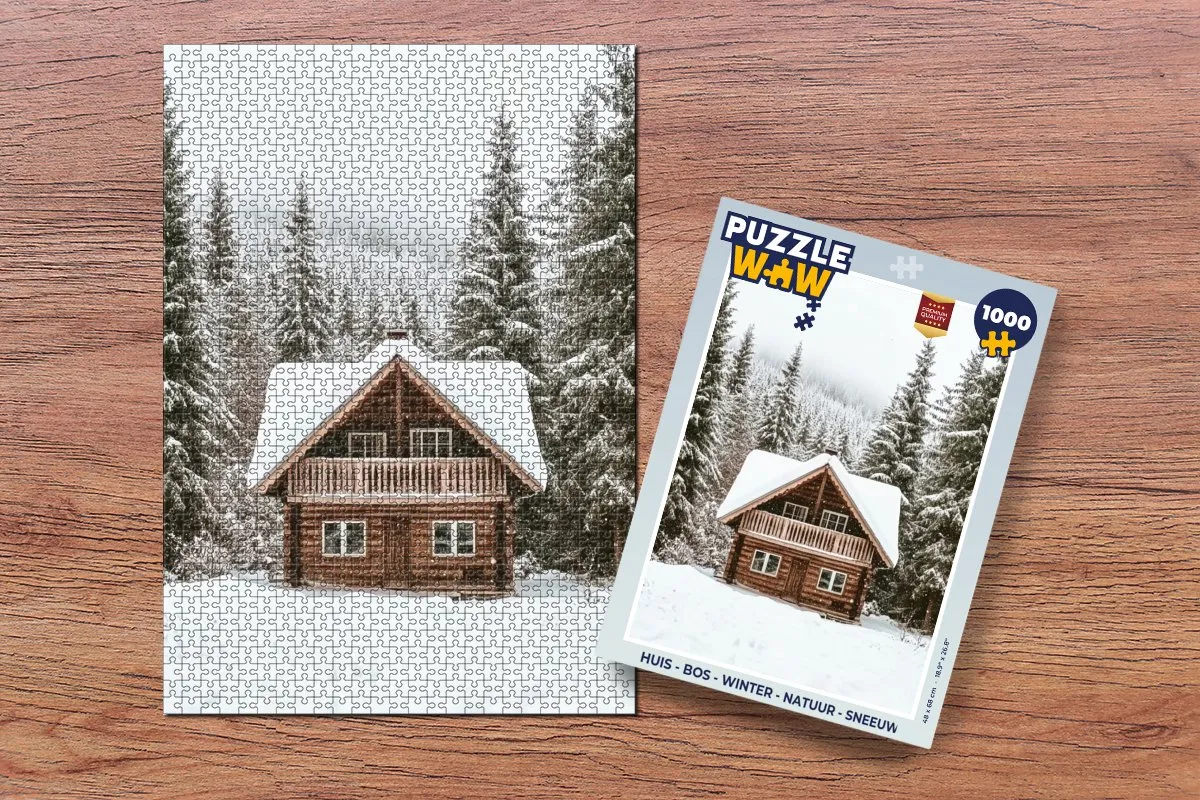 PuzzleWow Huis in de Winter Legpuzzel 1000 Stuks