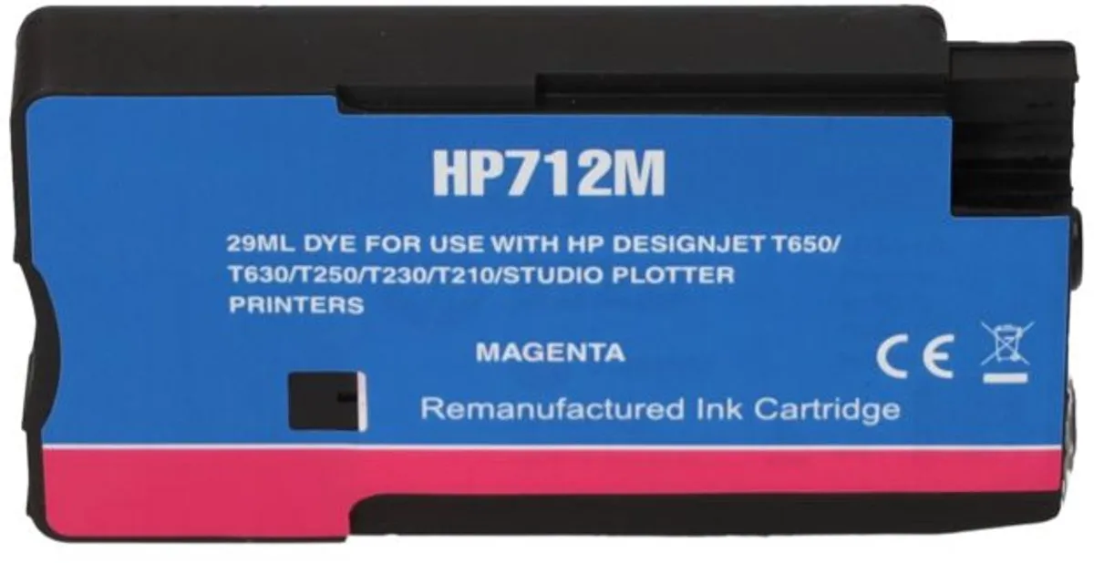 PrintAbout Inktcartridge 712 3ED68A Magenta - 29ml - HP