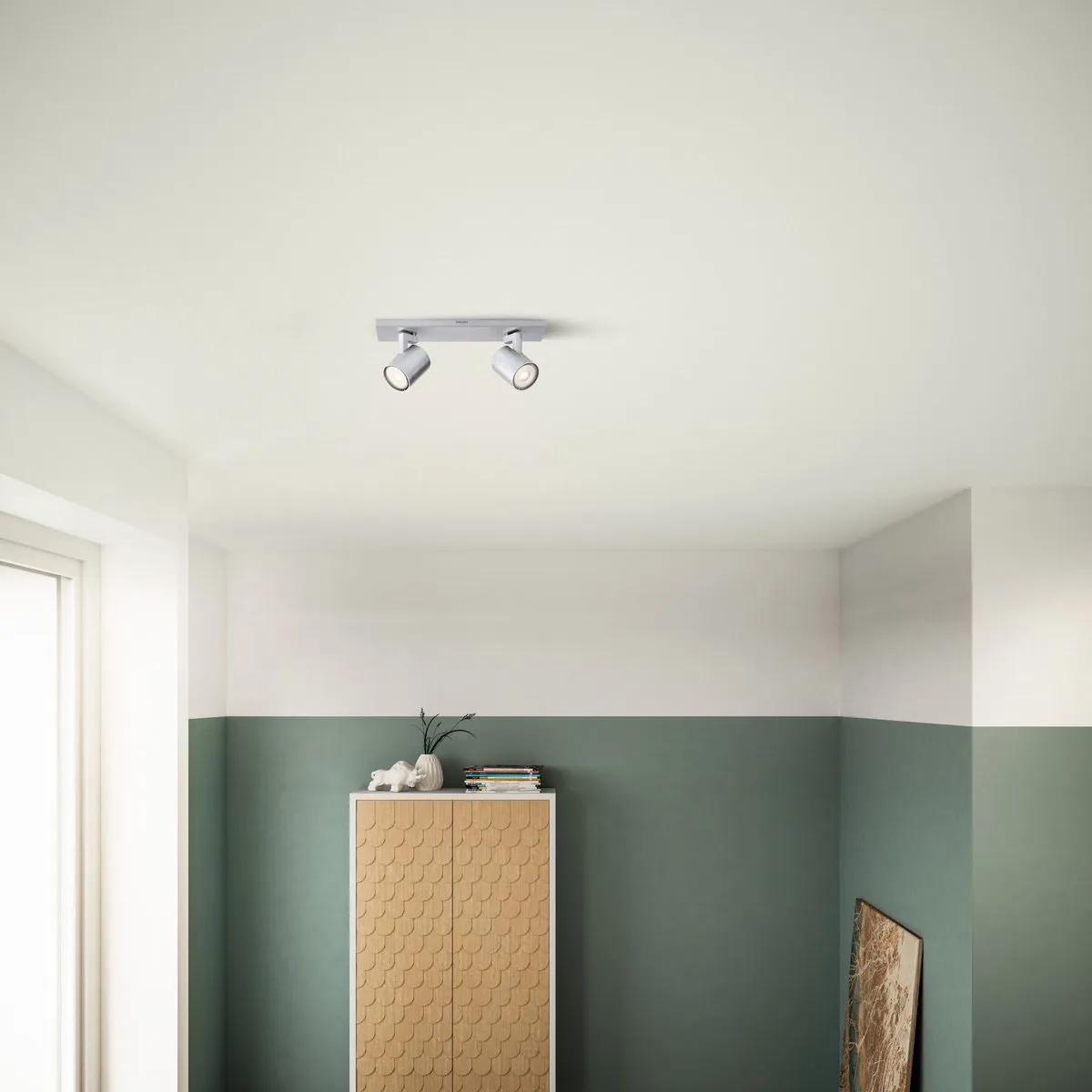 Philips Runner Opbouwspot Aluminium - 2x GU10 4,6W Warmwit
