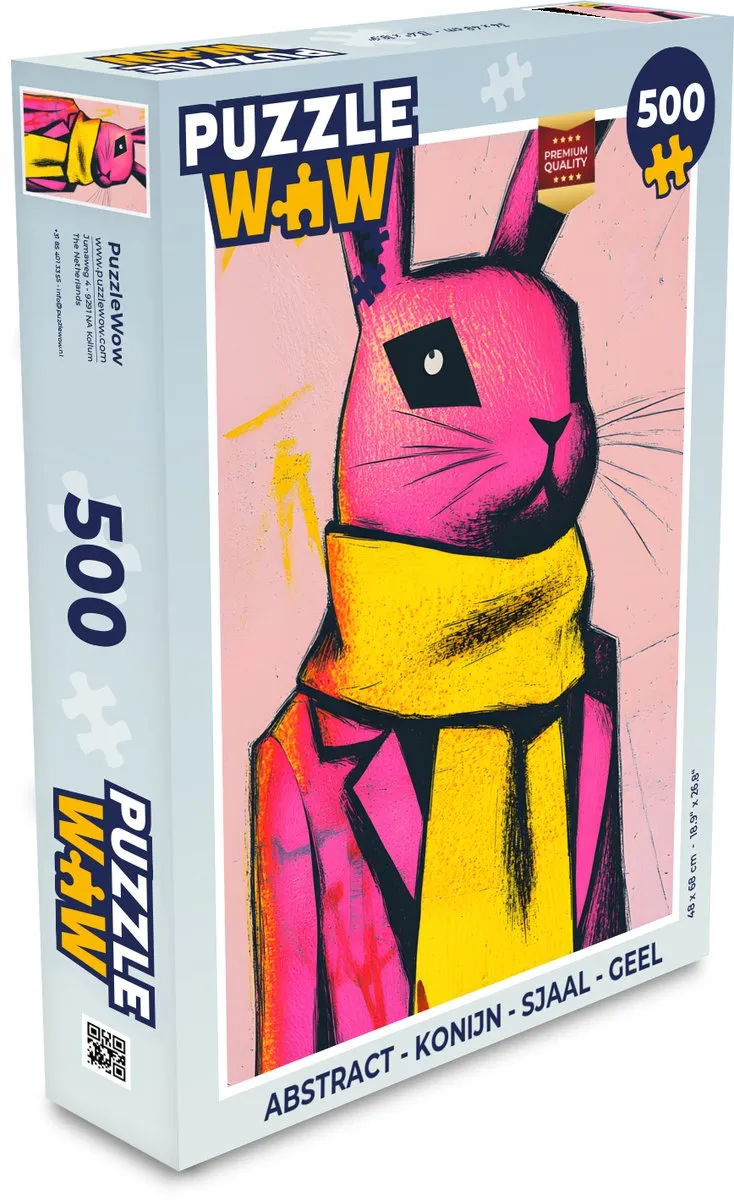 PuzzleWow Abstract Konijn Sjaal Legpuzzel 500 Stuks