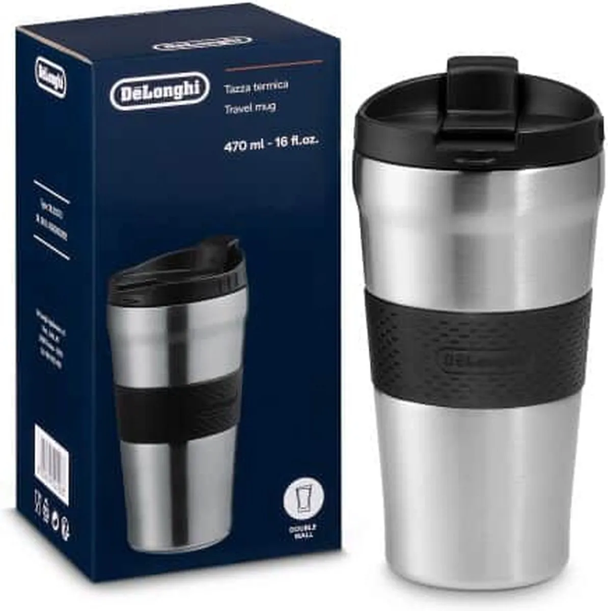 De'Longhi DLSC073 Koffie-Theezetter 470ml - Zwart/roestvrijstaal