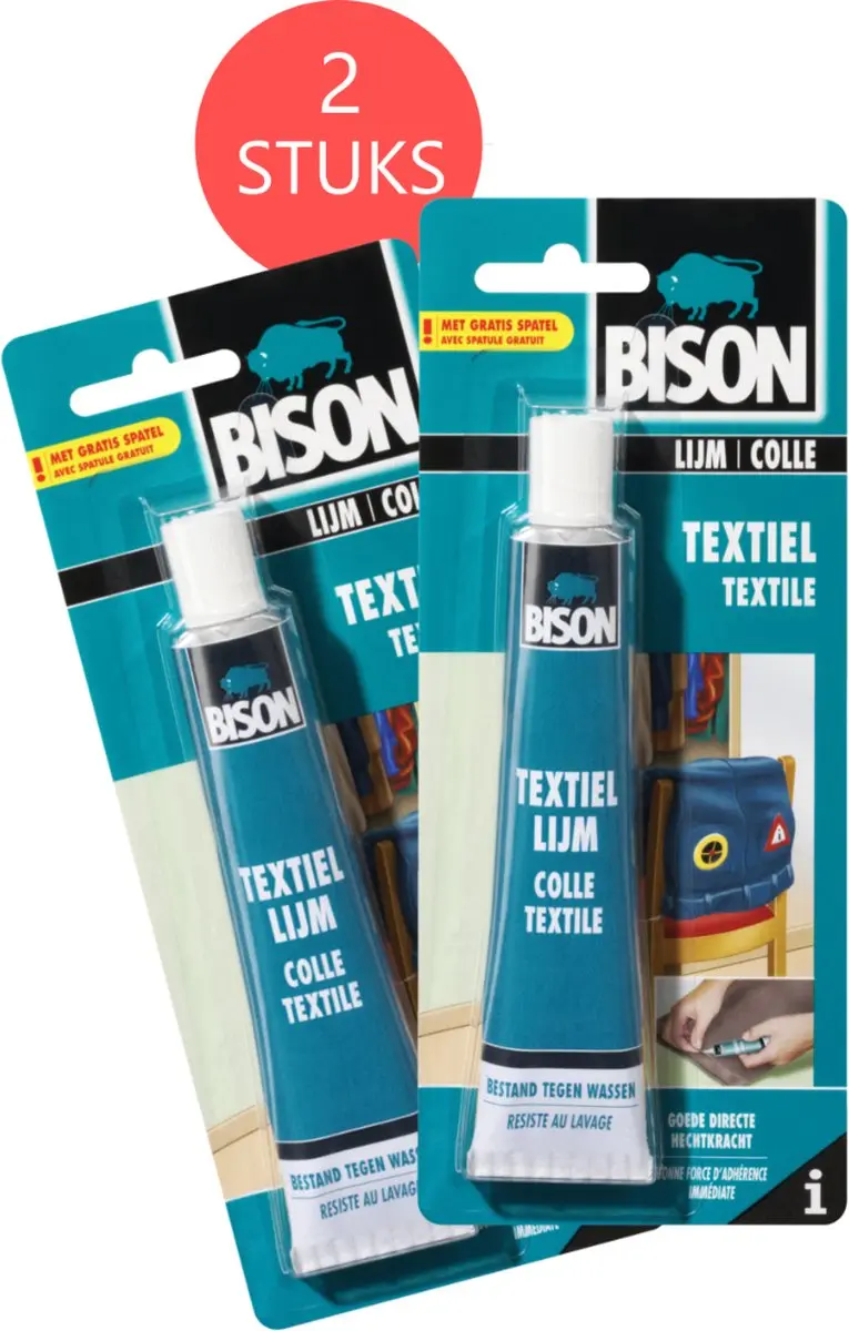 Bison Textiellijm 2x50ml - afbeelding 2 van 2