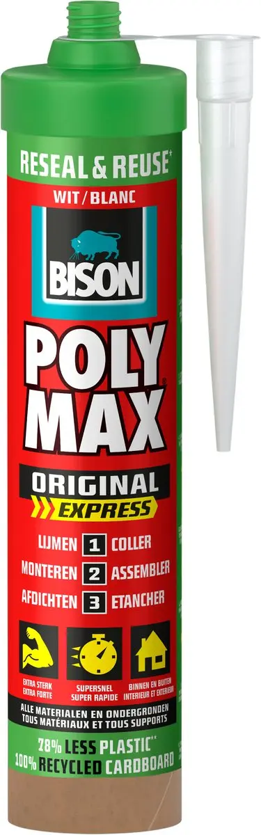 Bison Poly Max® Express koker wit hersluitbaar
