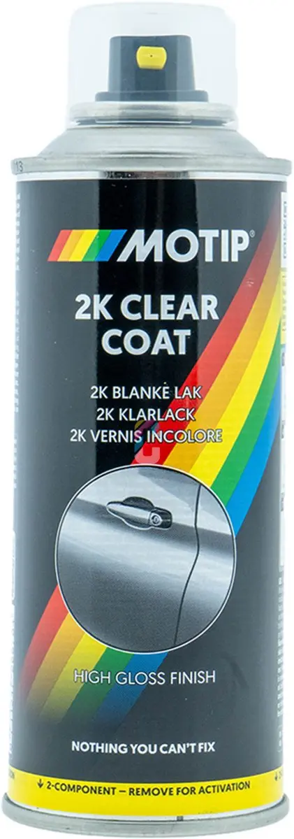 MoTip 2K Blanke Lak HOOGGLANS spuitbus 200ml