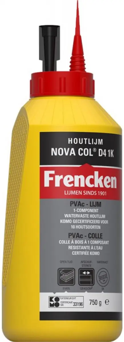 Frencken Houtlijm Novacol D4 1K 750ml