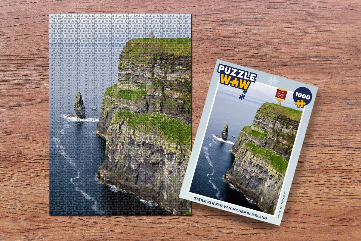 PuzzleWow Legpuzzel Steile Kliffen van Moher Ierland 1000 Stuks - Multicolor