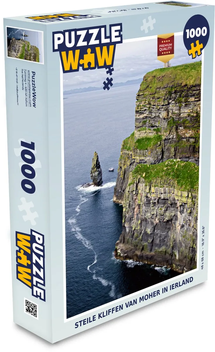 PuzzleWow Legpuzzel Steile Kliffen van Moher Ierland 1000 Stuks
