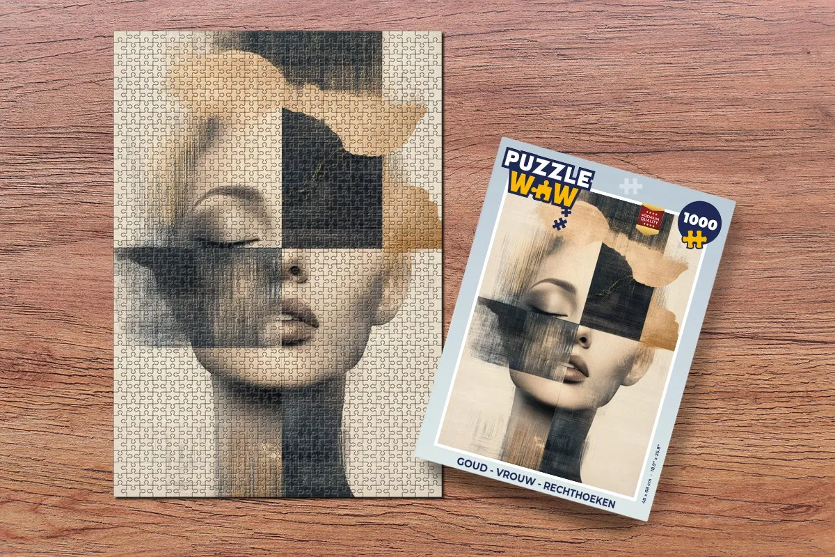 PuzzleWow Legpuzzel 1000 Stuks - Goud/Beige