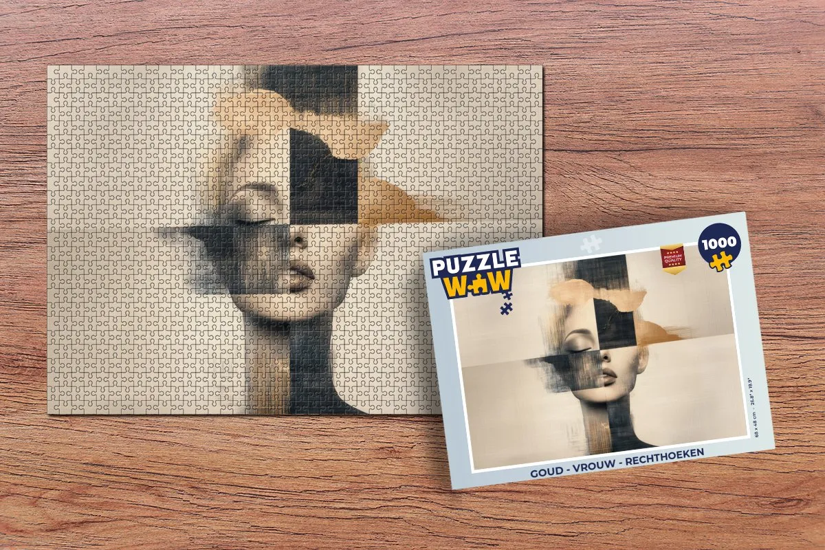 PuzzleWow Legpuzzel 1000 Stuks - Goud/Beige