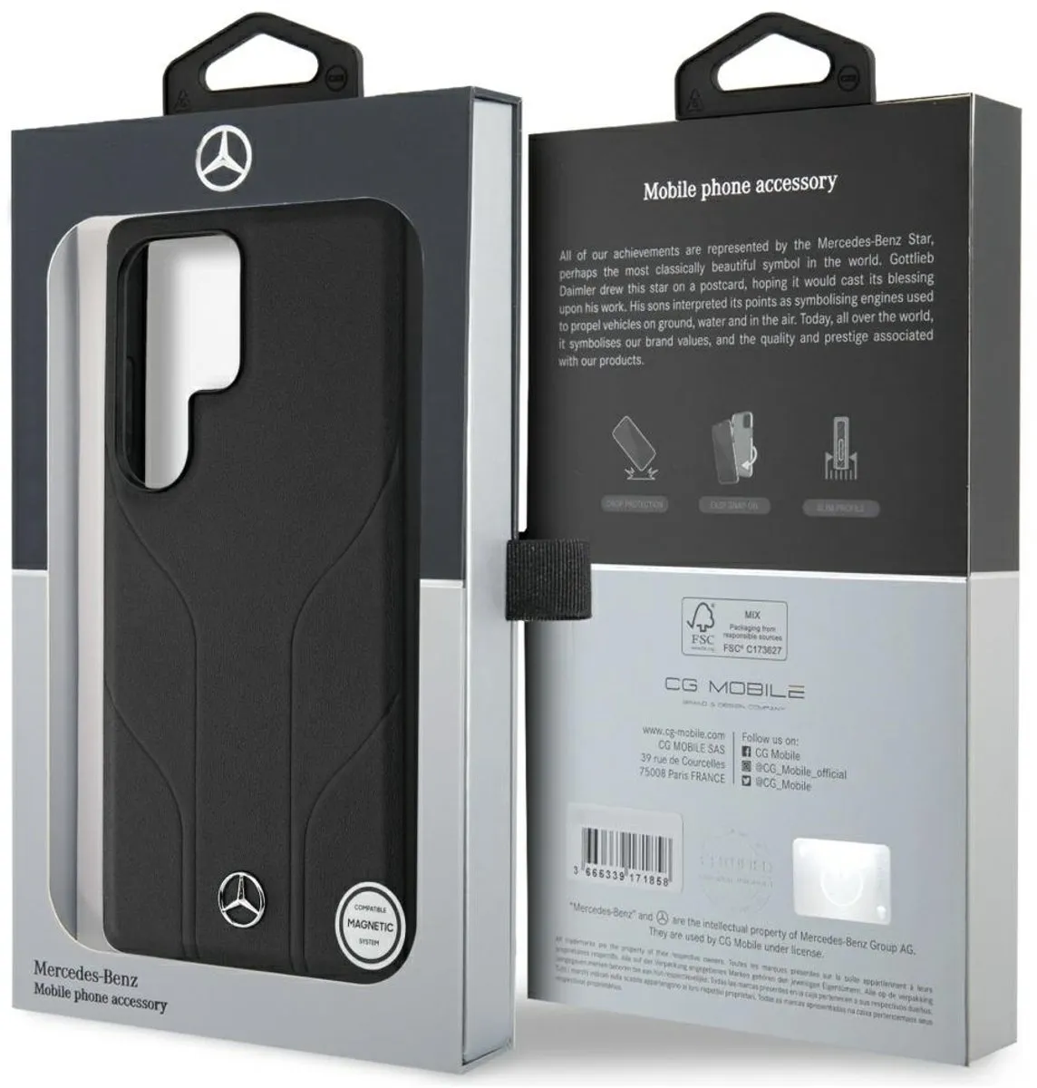 Mercedes Lederen Case voor Samsung Galaxy S25 Ultra - Transparent