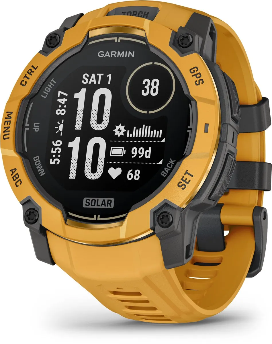 Garmin Instinct® 3 Solar – GPS Smartwatch – 50 mm – Zonne-energie – Geel/Grijs - Limited Edition