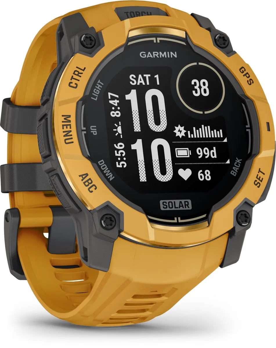 Garmin Instinct® 3 Solar – GPS Smartwatch – 50 mm – Zonne-energie – Geel/Grijs - Limited Edition