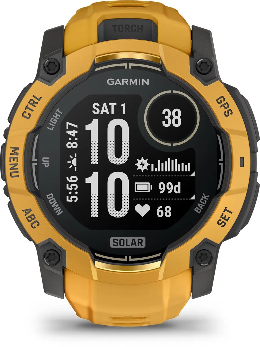 Garmin Instinct® 3 Solar – GPS Smartwatch – 50 mm – Zonne-energie – Geel/Grijs - Limited Edition