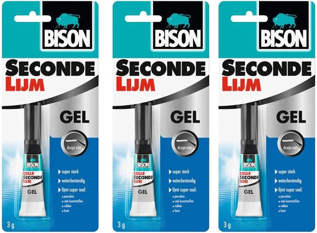 Bison® Secondelijm gel 3gr 3 stuks
