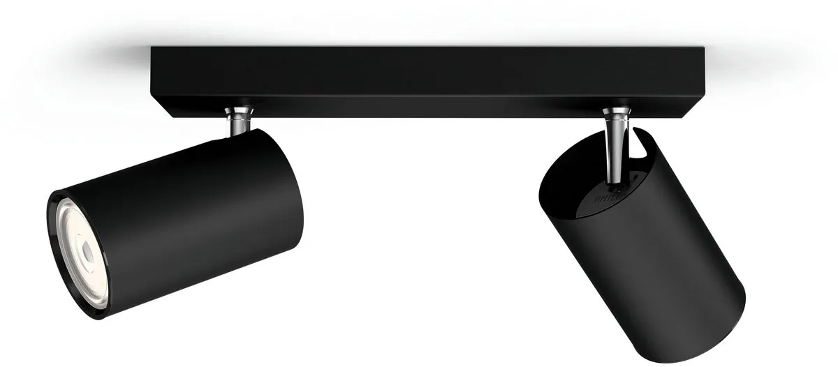 Philips Kosipo Opbouwspot 2-lichts - Zwart