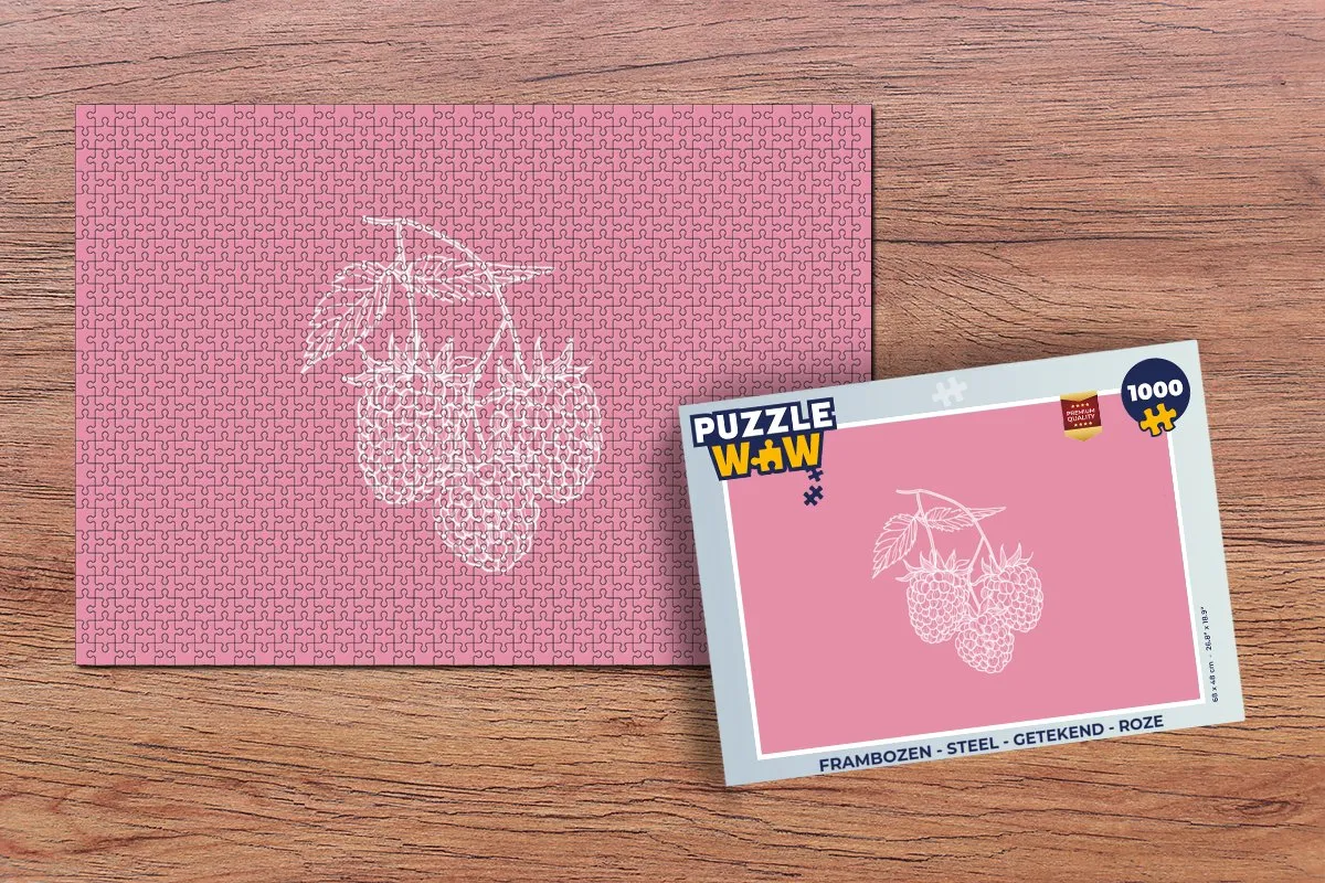 PuzzleWow Frambozen Legpuzzel 1000 Stuks - Roze