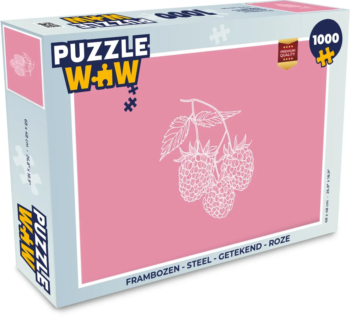 PuzzleWow Frambozen Legpuzzel 1000 Stuks - Roze