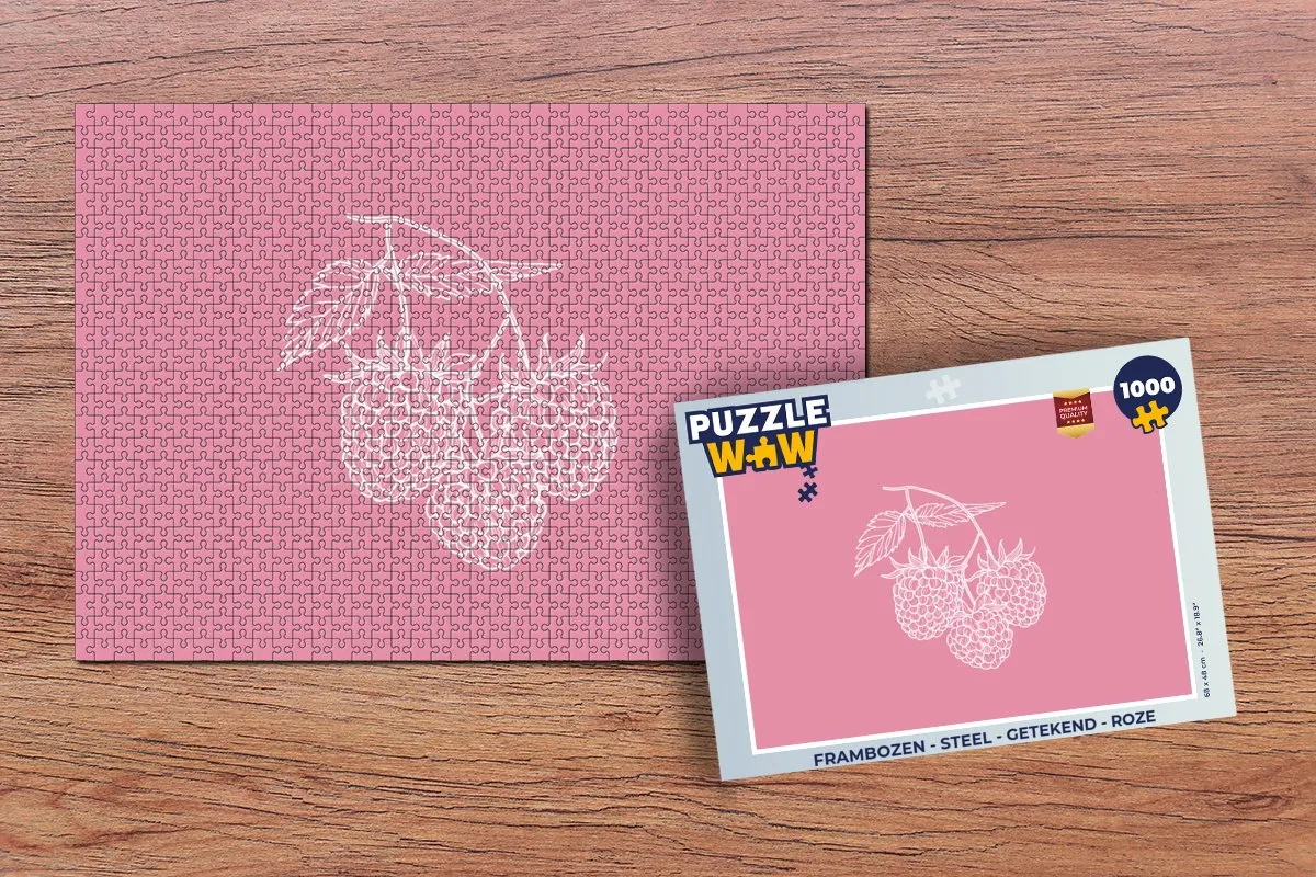 PuzzleWow Frambozen Legpuzzel 1000 Stuks - Roze