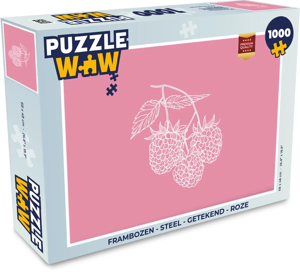 PuzzleWow Frambozen Legpuzzel 1000 Stuks - Roze