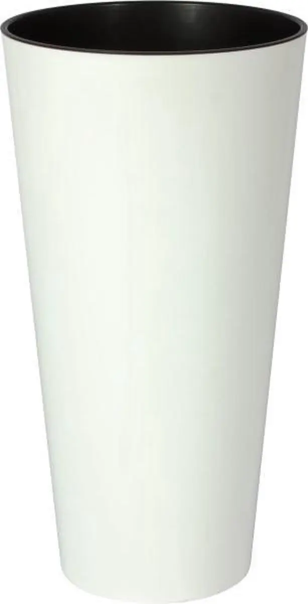 Bloempot Buiten Hoog Rond Tubus Slim Shine 30cm WIT Prosperplast
