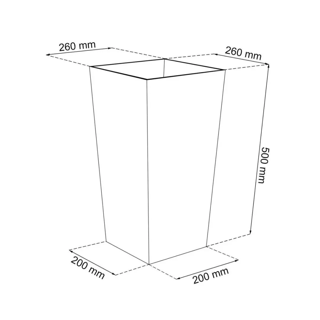 Prosperplast Urbi Square Bloempot 27x27x50cm Wit - afbeelding 6 van 6