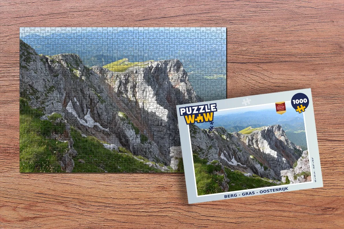 PuzzleWow Berg Gras Oostenrijk Legpuzzel 1000 Stuks - Multicolor
