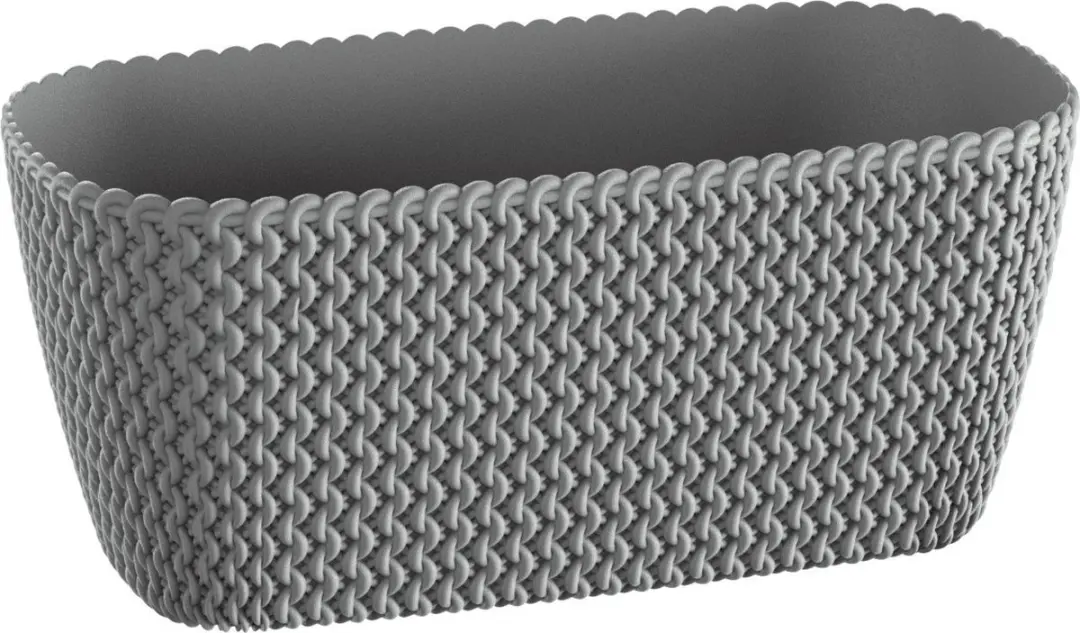 Prosperplast Plantenbak Splofy - grijs - voor buiten - 40 x 18 x 14 cm - buiten - kunststof