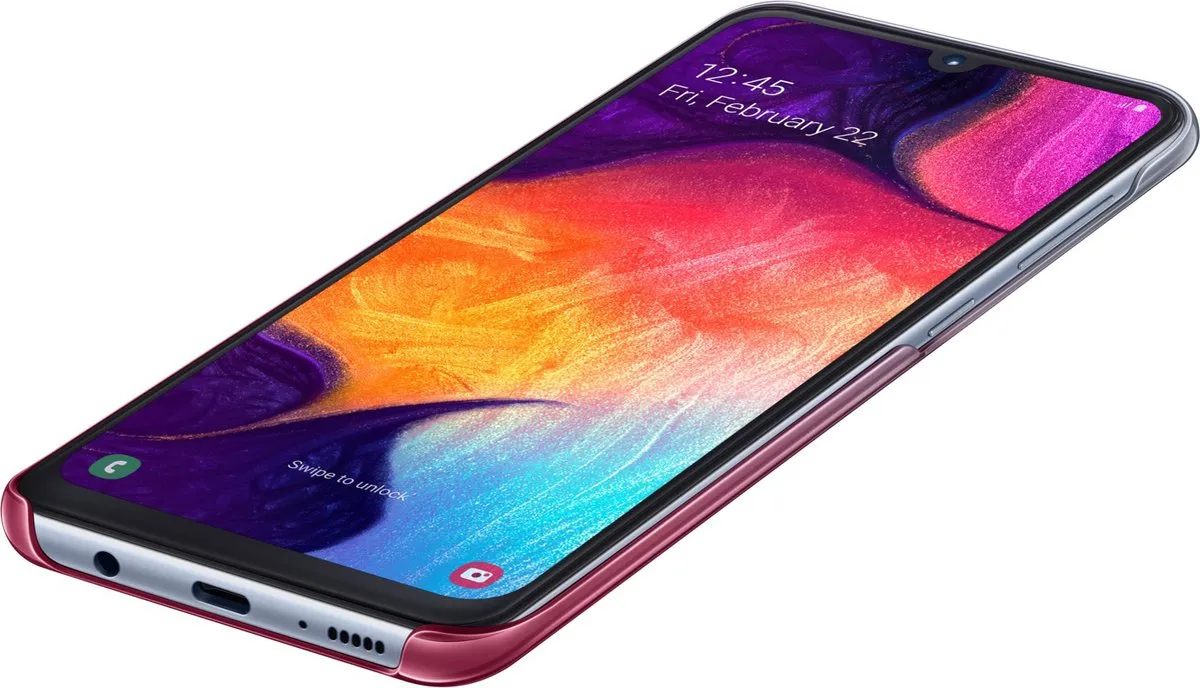 Samsung Galaxy A50 Gradation Cover - Roze Transparant