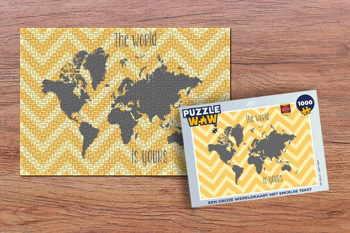 PuzzleWow Wereldkaart Legpuzzel 1000 Stuks