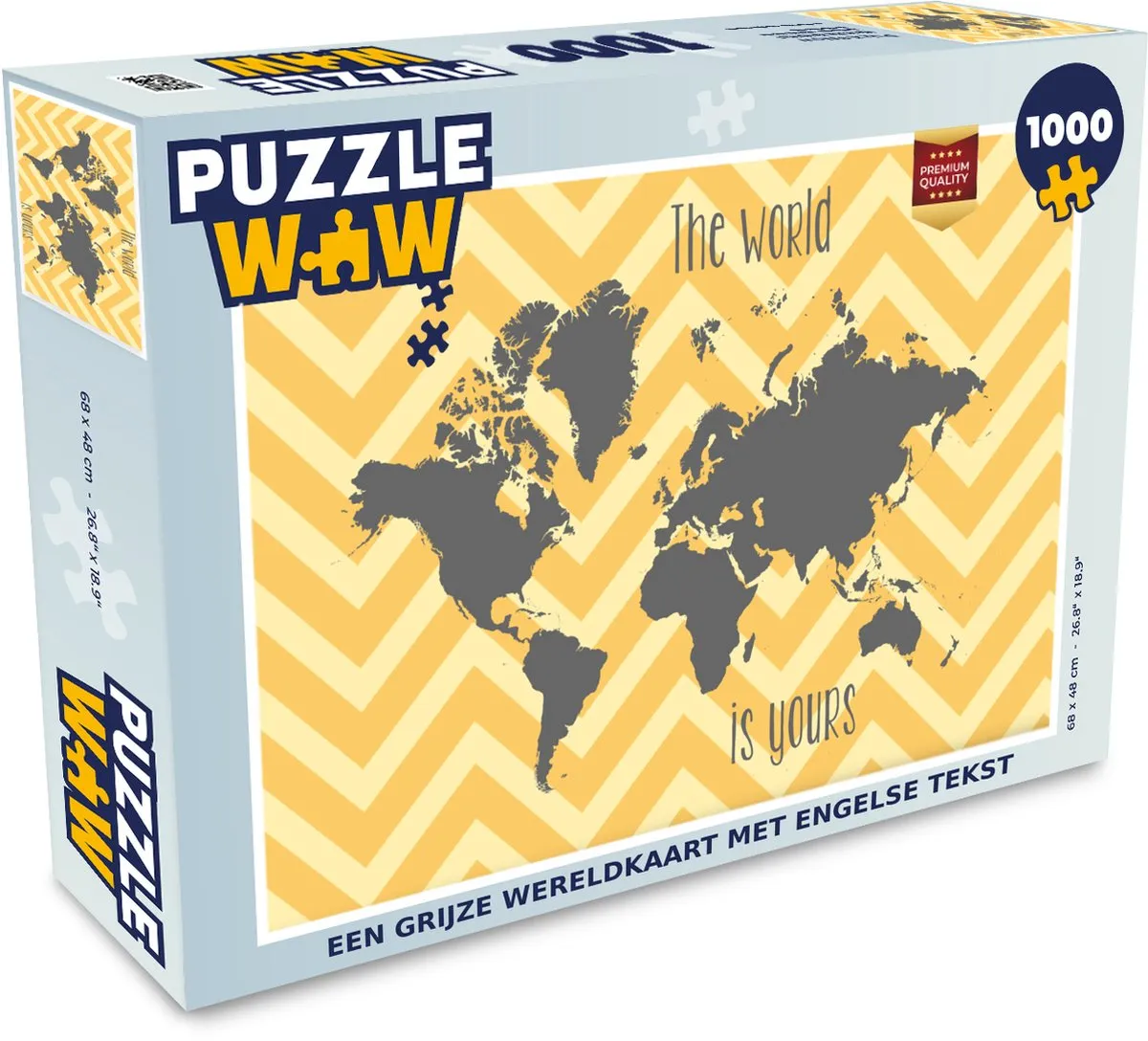 PuzzleWow Wereldkaart Legpuzzel 1000 Stuks - Multicolor