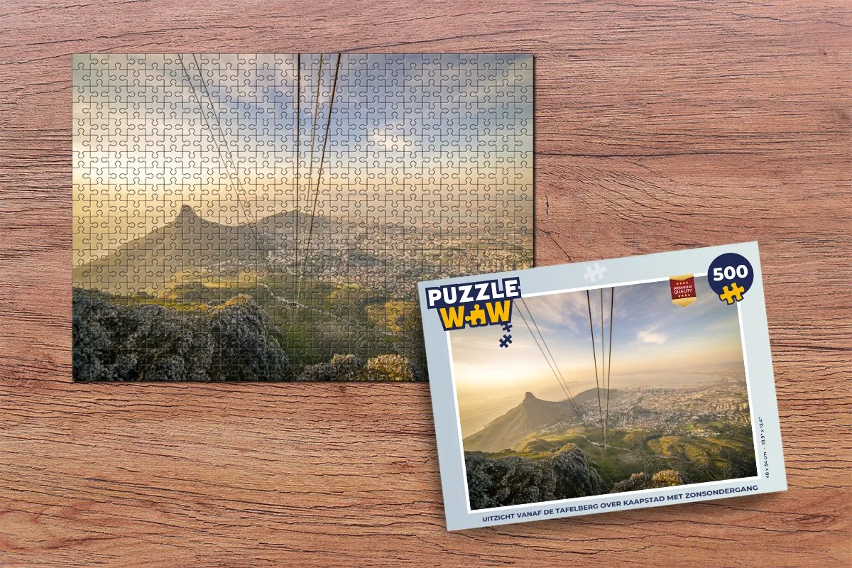 PuzzleWow Tafelberg Zonsondergang Legpuzzel 500 Stuks - Multicolor