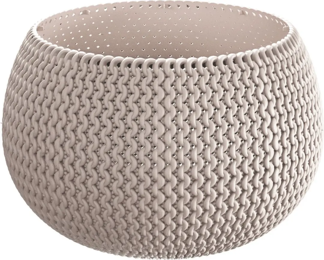 Prosperplast Kunststof bloempot/plantenpot Splofy - taupe D19 x H20 cm - 4 liter - rond - buiten/tuin potten