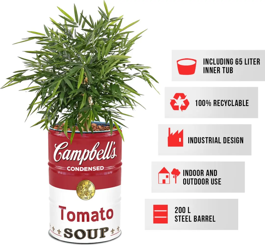 Barrelkings Campbell's Soup Plantenbak 65L - Ø57x87cm - afbeelding 2 van 6