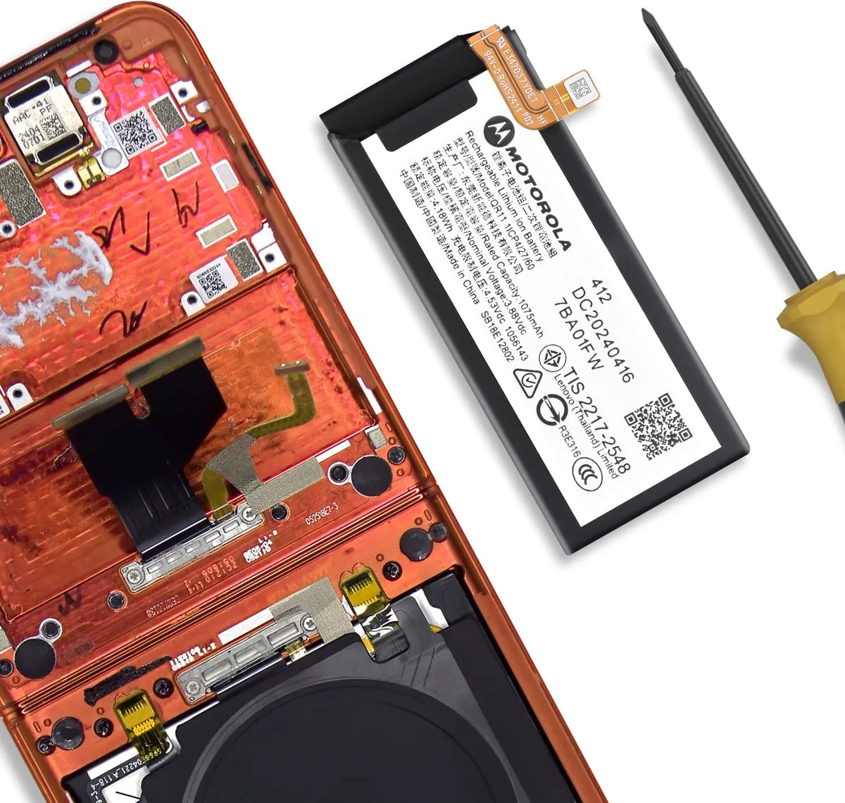 Motorola Moto Razr 50 Originele Accu 1075mAh - BAT-MOTO-R50R - Zwart