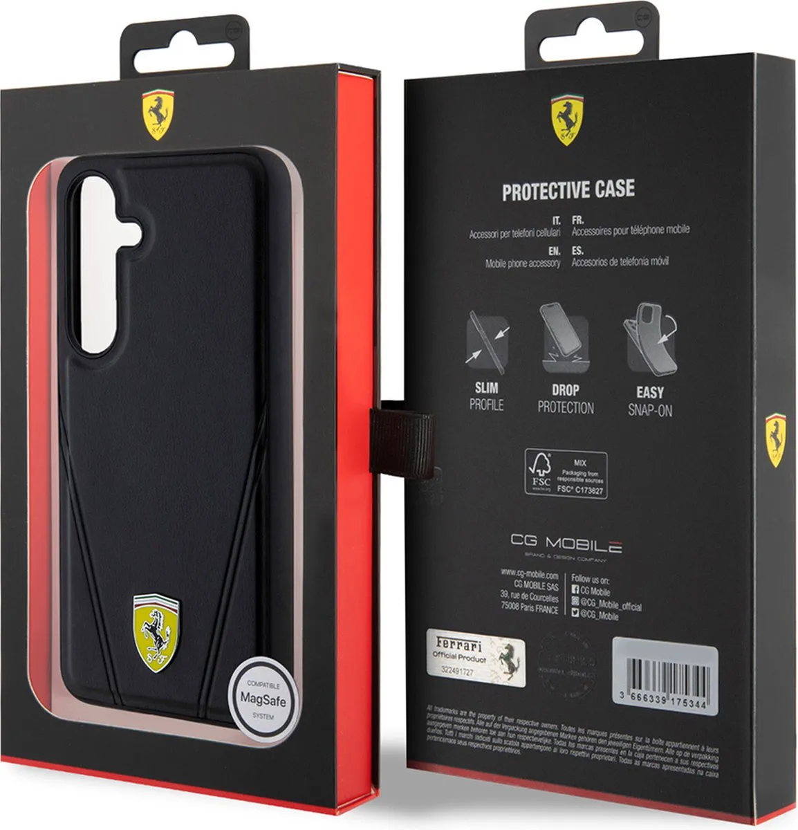 Ferrari Backcase Hoesje Samsung Galaxy S24+ - Zwart - 3666339242480