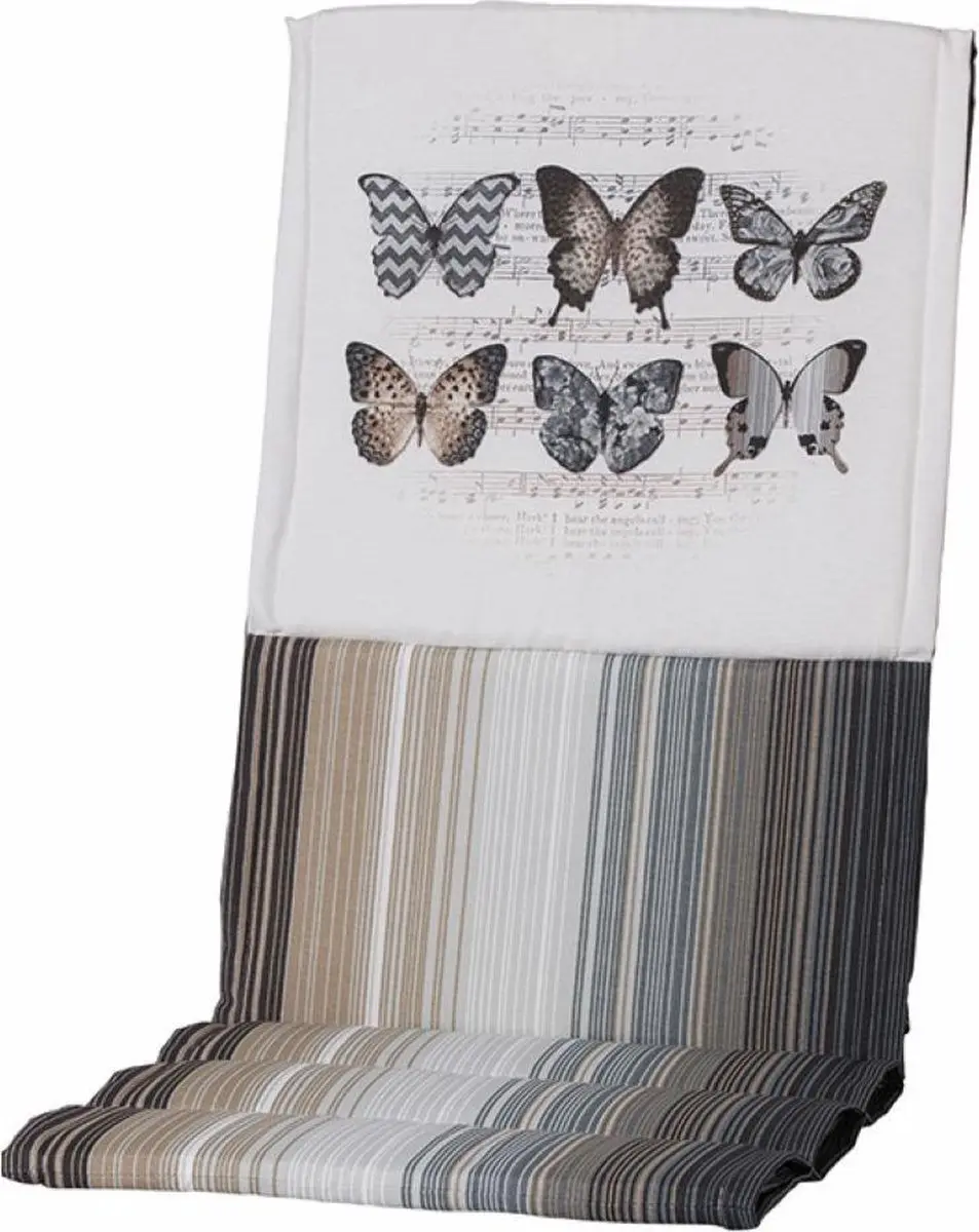 Madison Tuinstoelkussen 123x50 cm fiber Butterfly taupe
