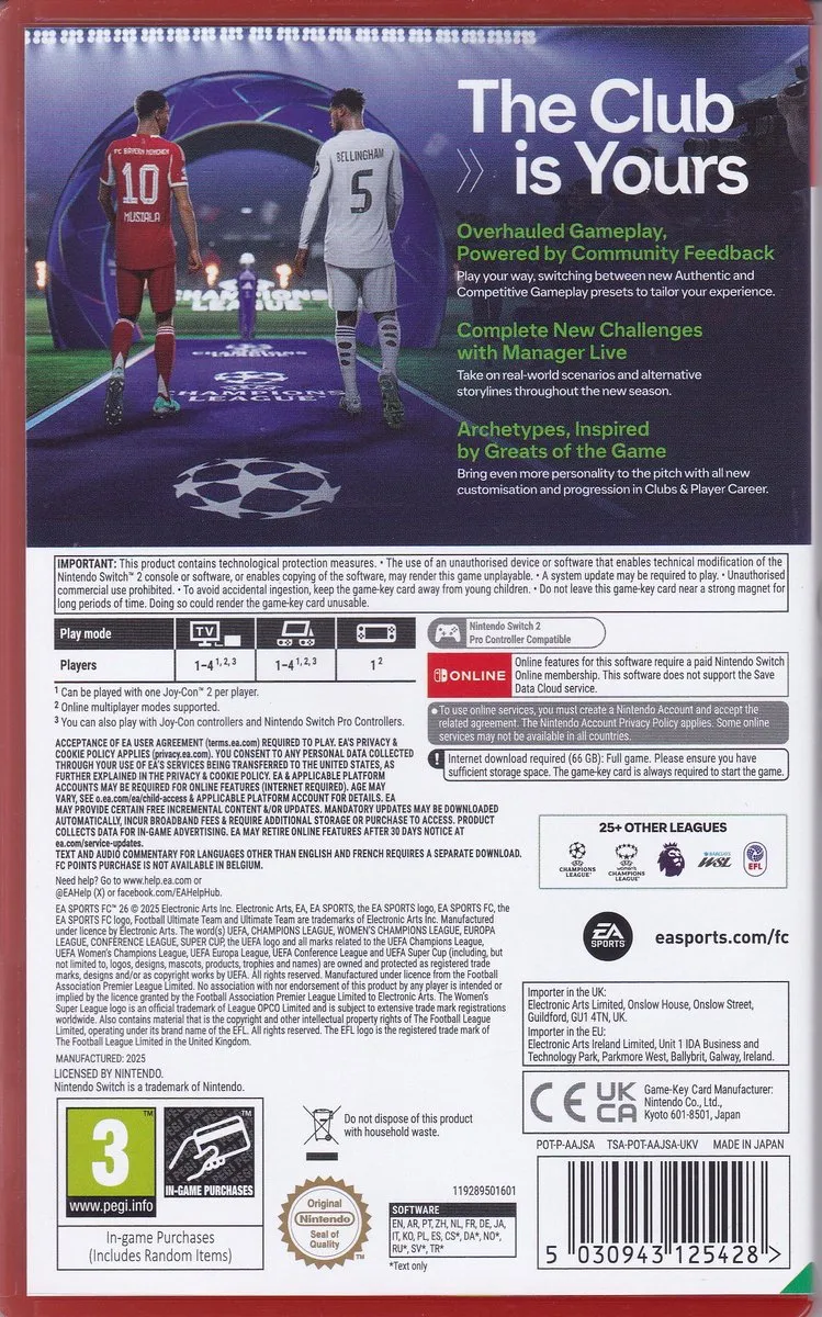 EA Sports FC26 Game-Key Card Switch 2