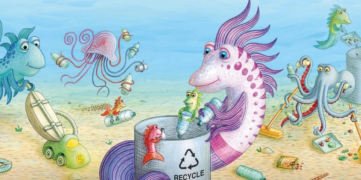 The New York Puzzle Company Pout-Pout Ocean Cleanup Puzzle 80 Stuks - Multi