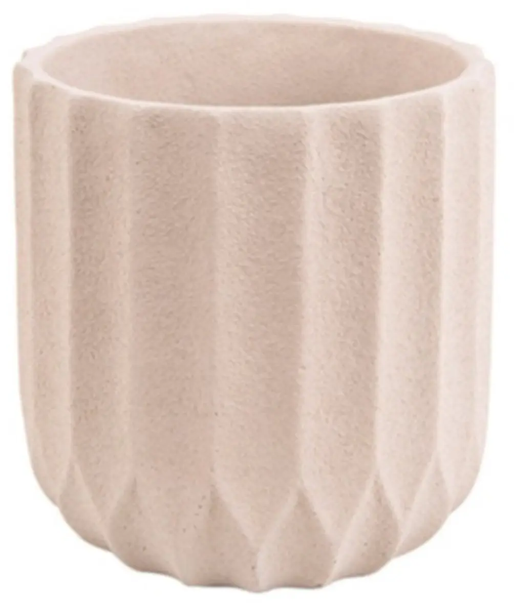 Present Time Bloempot Stripes 18 Cm Beton Ivoorwit