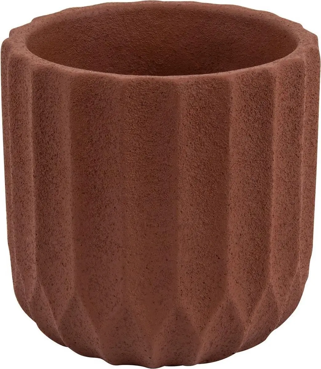 Present Time Bloempot Stripes 13 Cm Beton Bruin