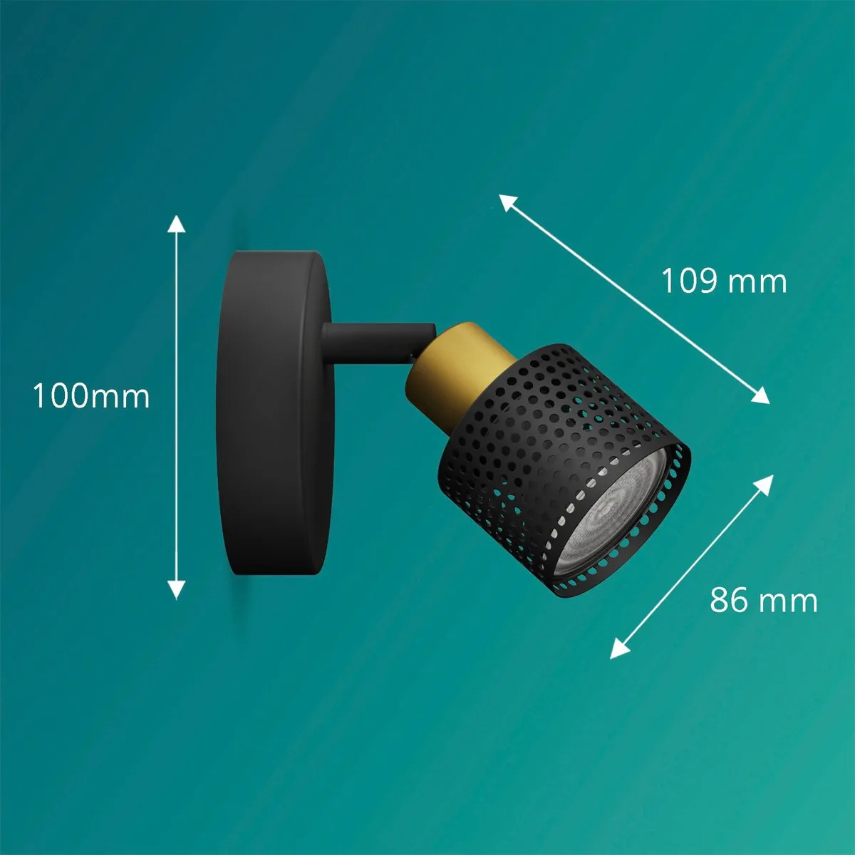 Philips Niall Opbouwspot GU10 Warmwit - Zwart/Goud