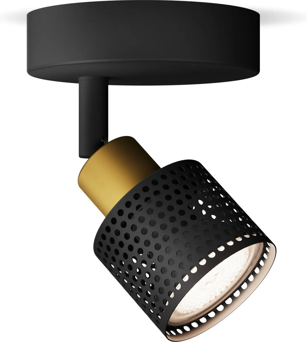 Philips Niall Opbouwspot GU10 Warmwit - Zwart/Goud