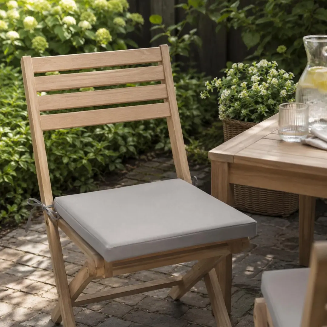 Stoelkussens voor binnen- en buitenstoelen in de kleur grijs 40 x 40 cm