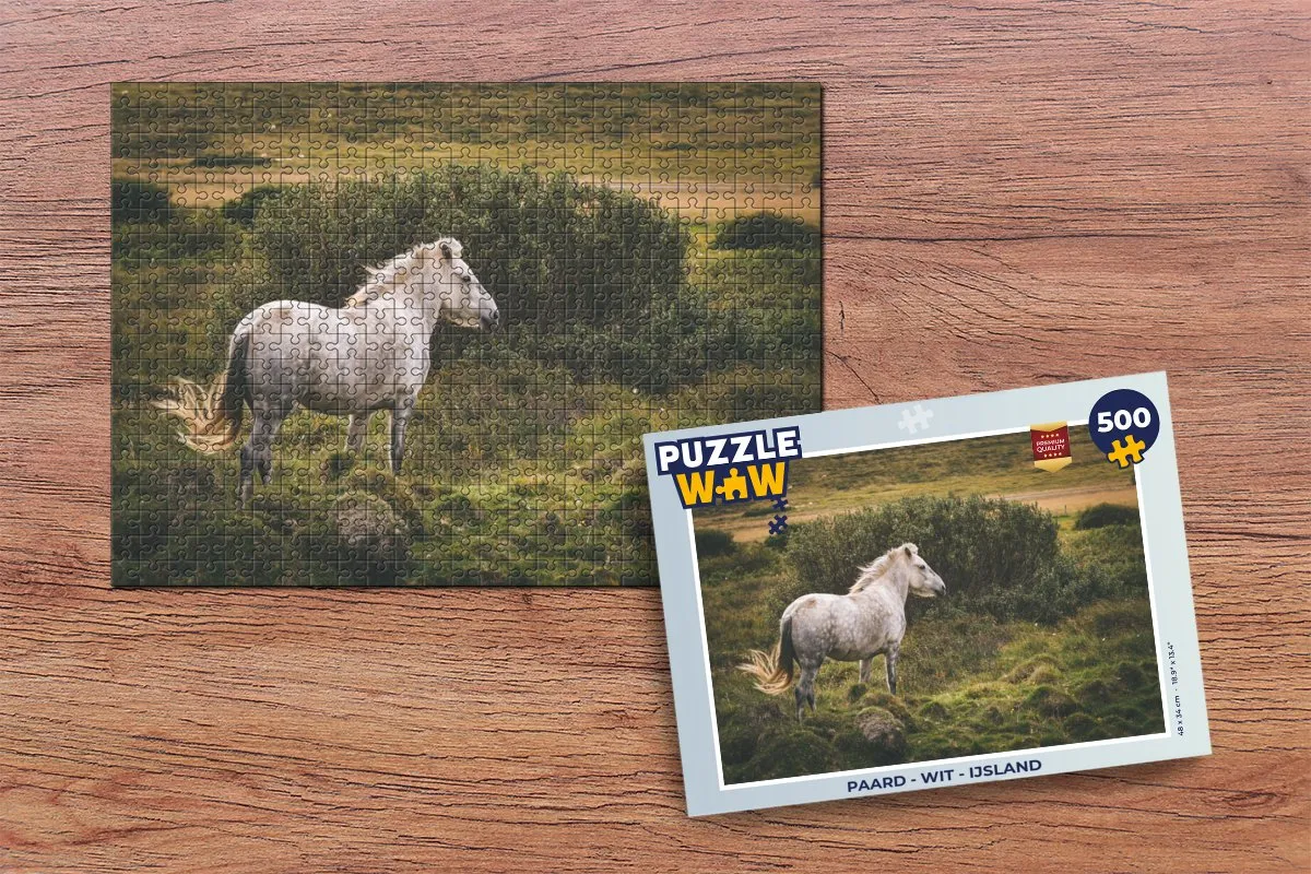 PuzzleWow Paard IJsland Legpuzzel 500 Stuks - Multicolor