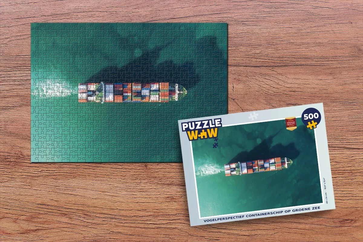 PuzzleWow Legpuzzel Containerschip 500 Stuks - Multicolor