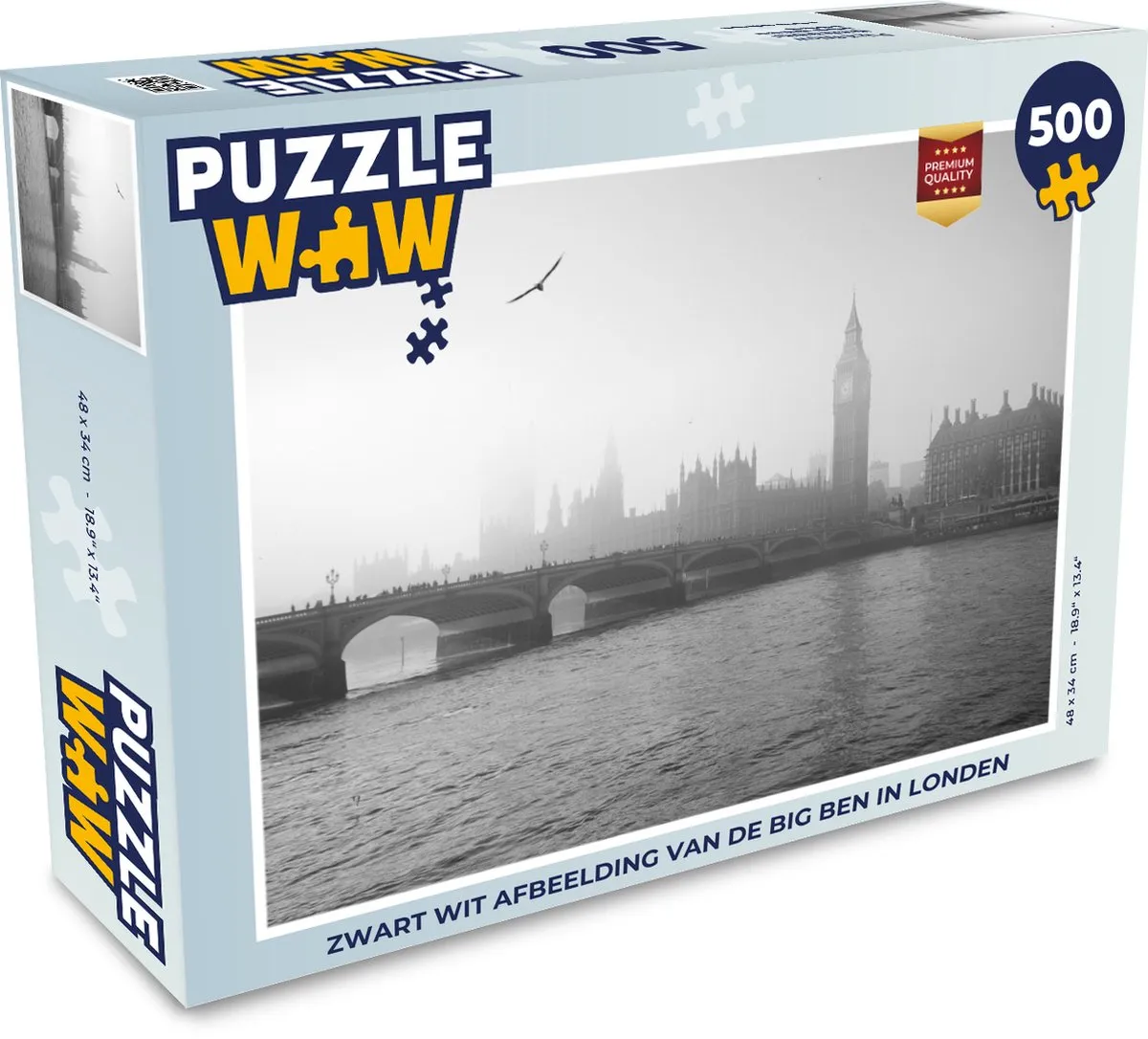 PuzzleWow Big Ben Legpuzzel 500 Stuks - Multicolor