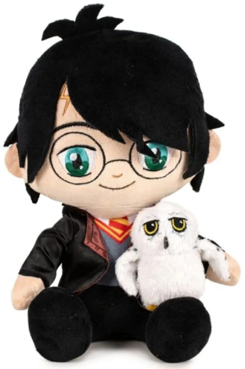 Harry Potter Zittend met Hedwig Pluche Knuffel 30cm