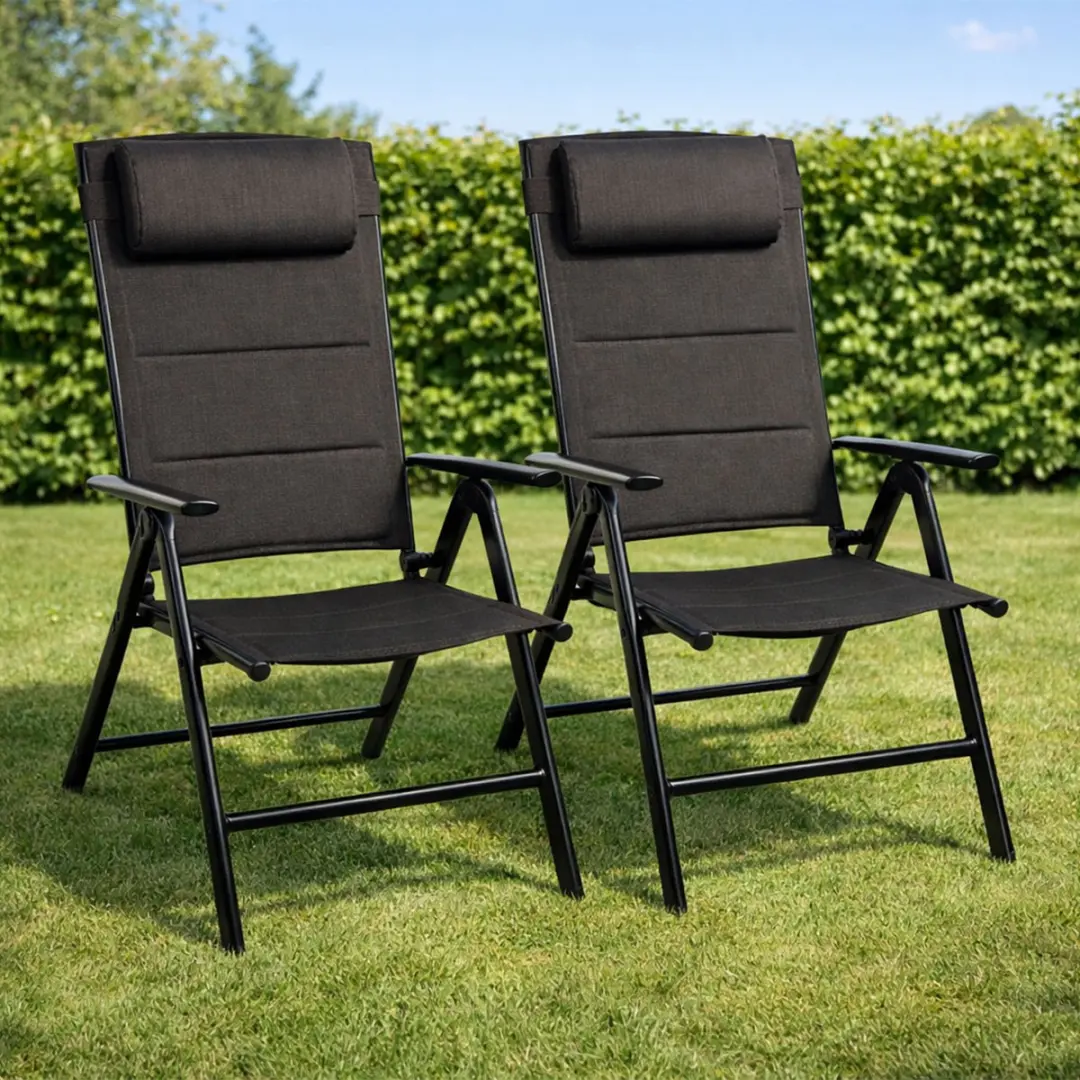 FlinQ Luma Verstelbare Aluminium Tuinstoelen 2x