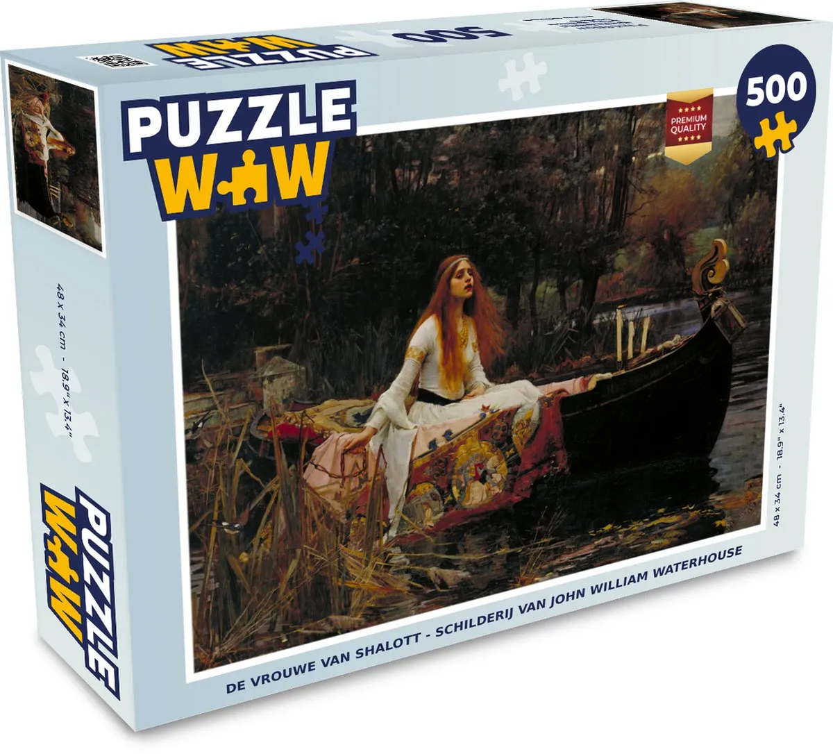 PuzzleWow De Vrouwe van Shalott Legpuzzel 500 Stuks - Multicolor