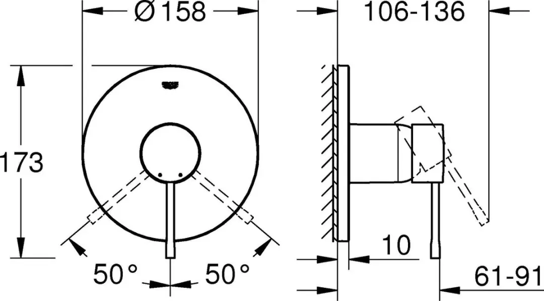 Grohe Essence Inbouw Douchemengkraan 24057001 - Chroom - afbeelding 4 van 6